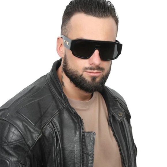NEW VE4439 GB1/87 VERSACE OVERSIZED MOD 4439 GB1/87 BLACK UNISEX SUNGLASSES